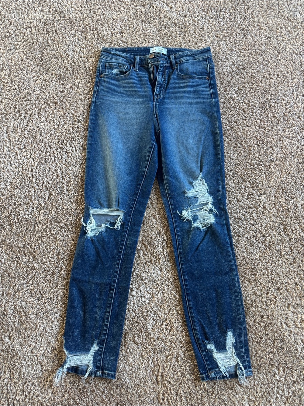 BKE Ellie High Rise Mom Jean…Dark Blue Distressed Women’s Jeans